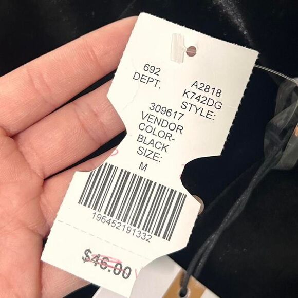 Black bow velvet strapless corset top | medium nwt coquette goth - Picture 5 of 5